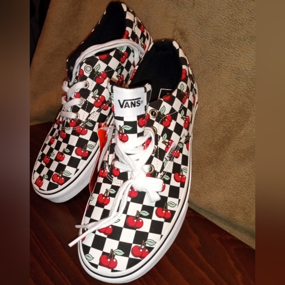 Checkered Cherry Vans sneakers
